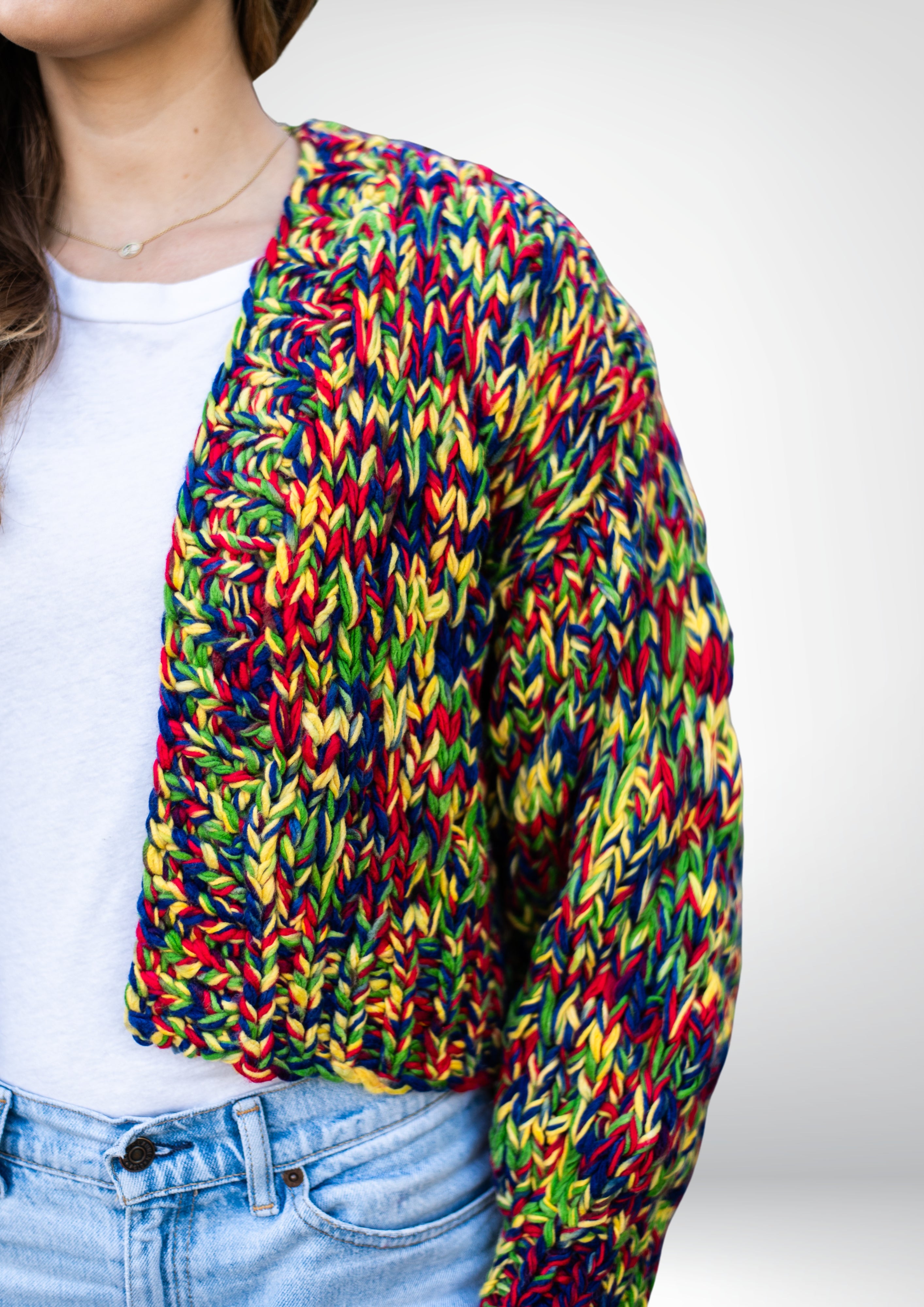 Rainbow Handmade Cardi | Yellow