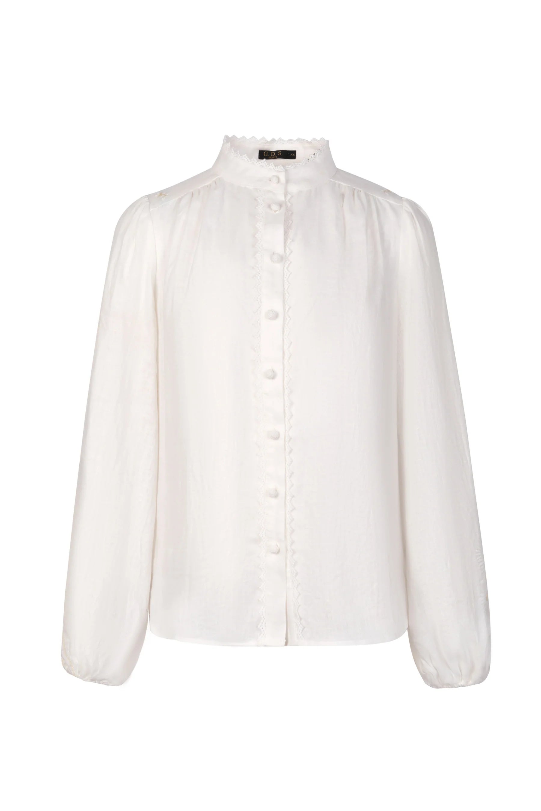 GDS Kierra Linen Button Blouse | White