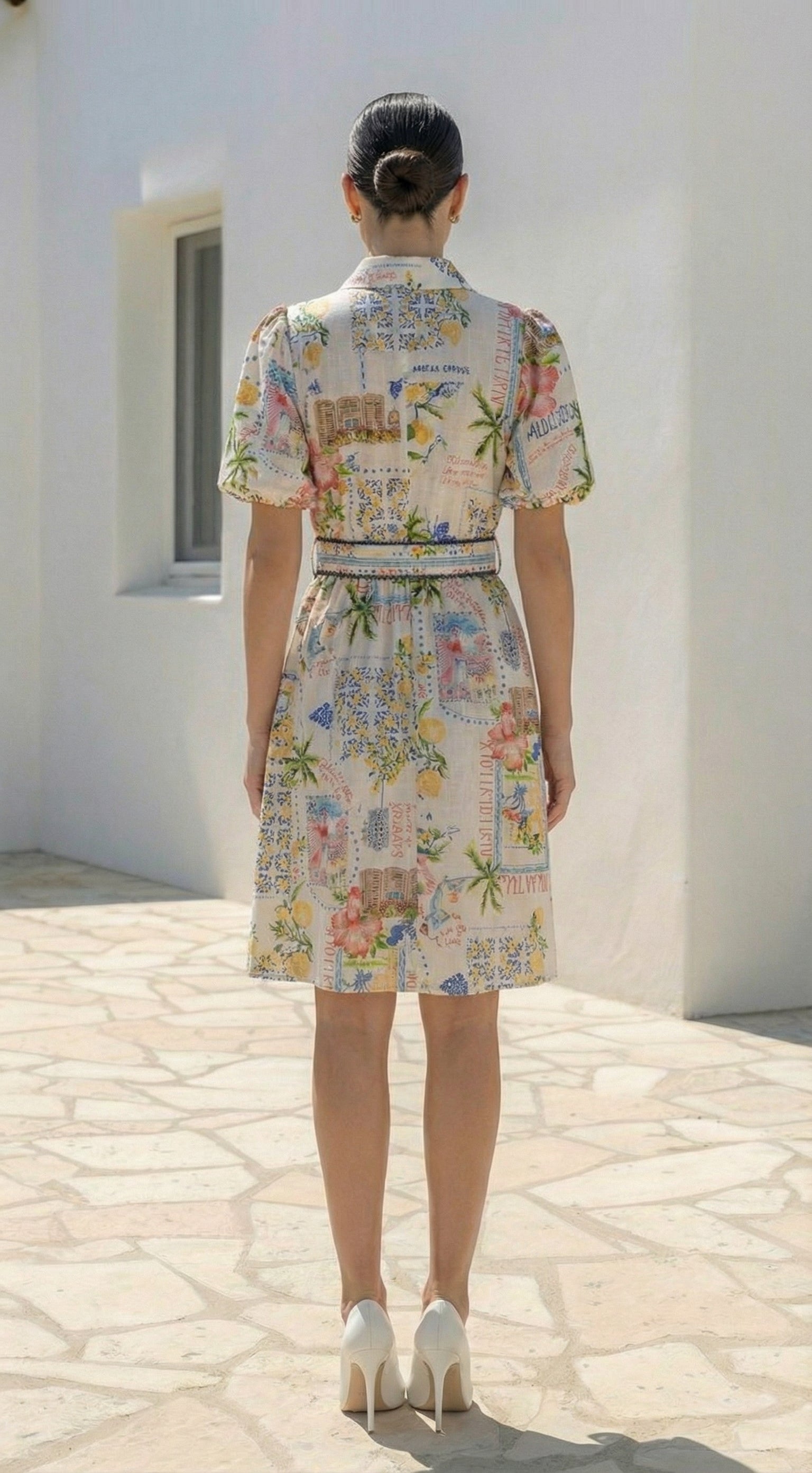 Bella Short Dress | Italy Print