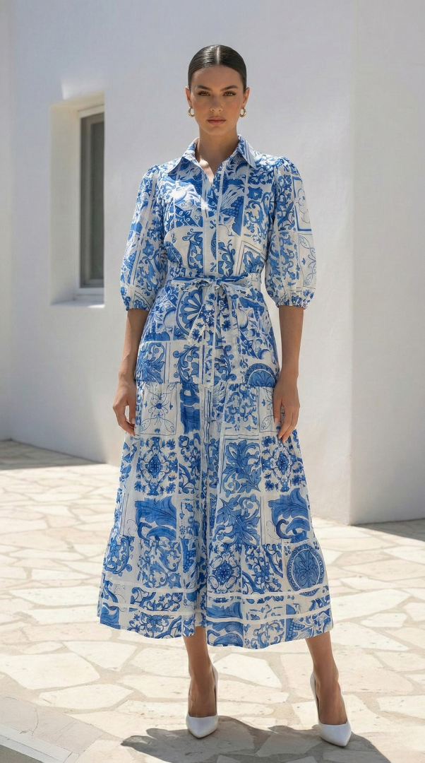 Santorini Dress | Blue