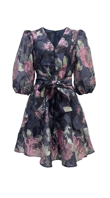 Morgan Short Dress | Navy Floral