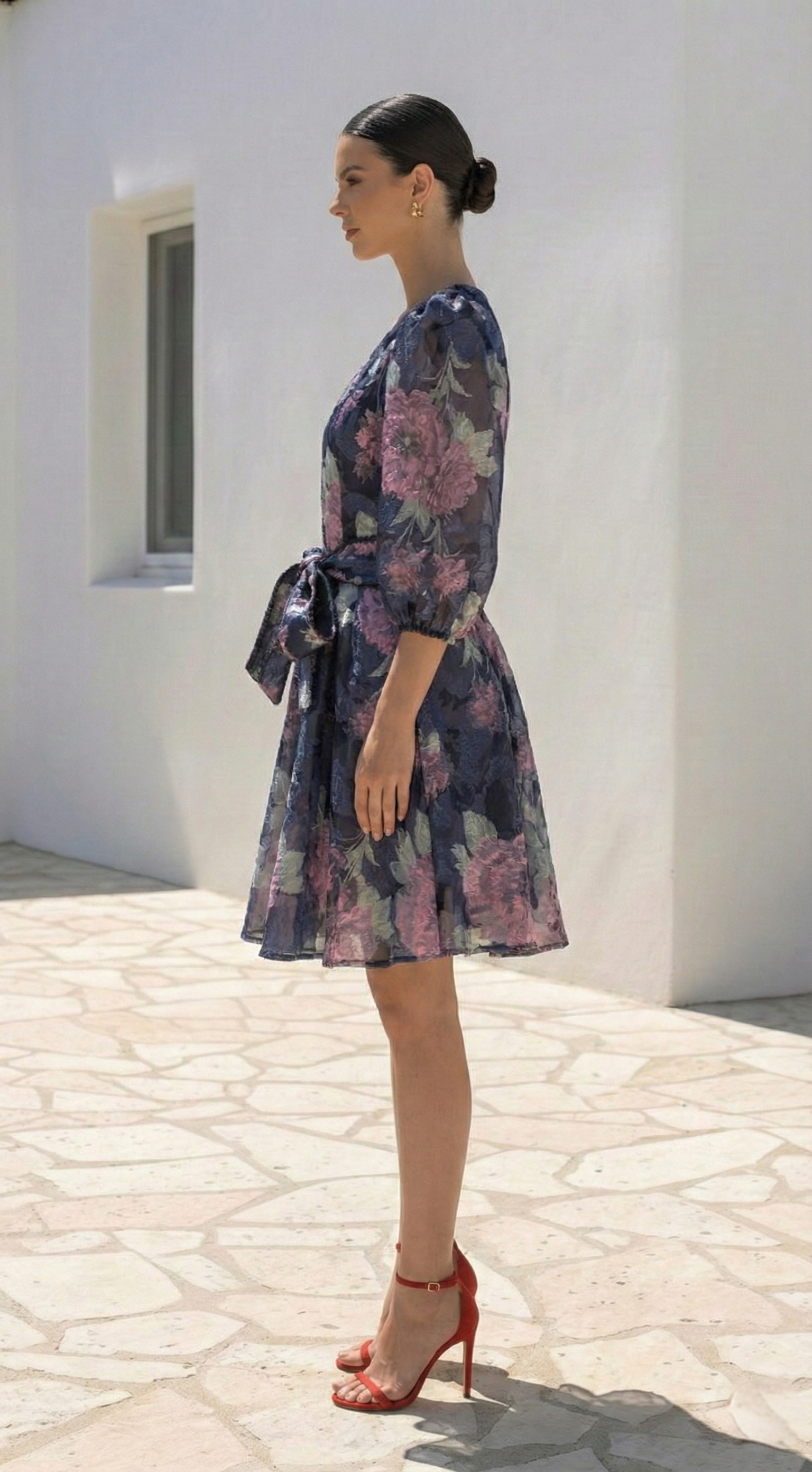 Morgan Short Dress | Navy Floral