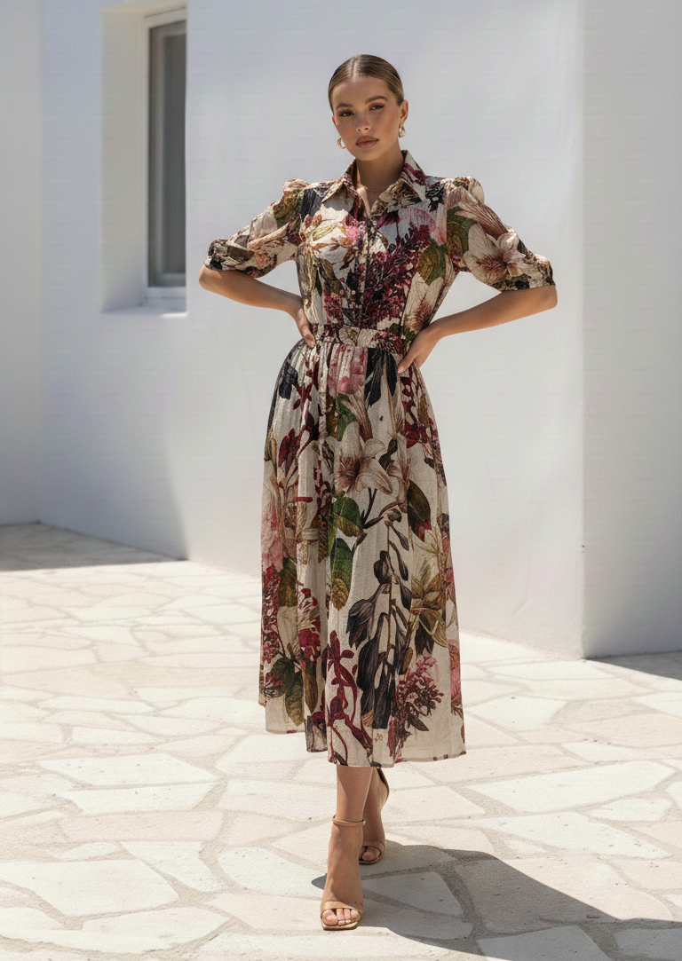 Botanical Shirt Dress | Floral