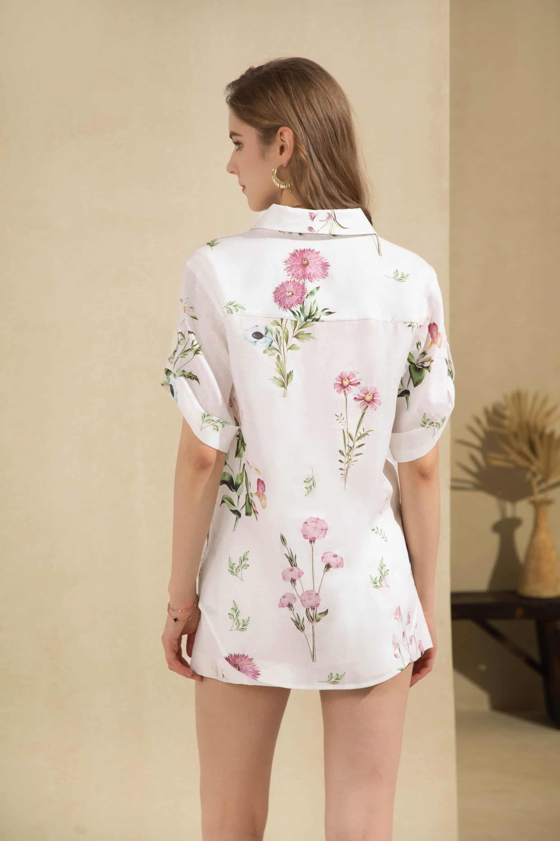 GDS Missika Printed Linen Blouse | Print