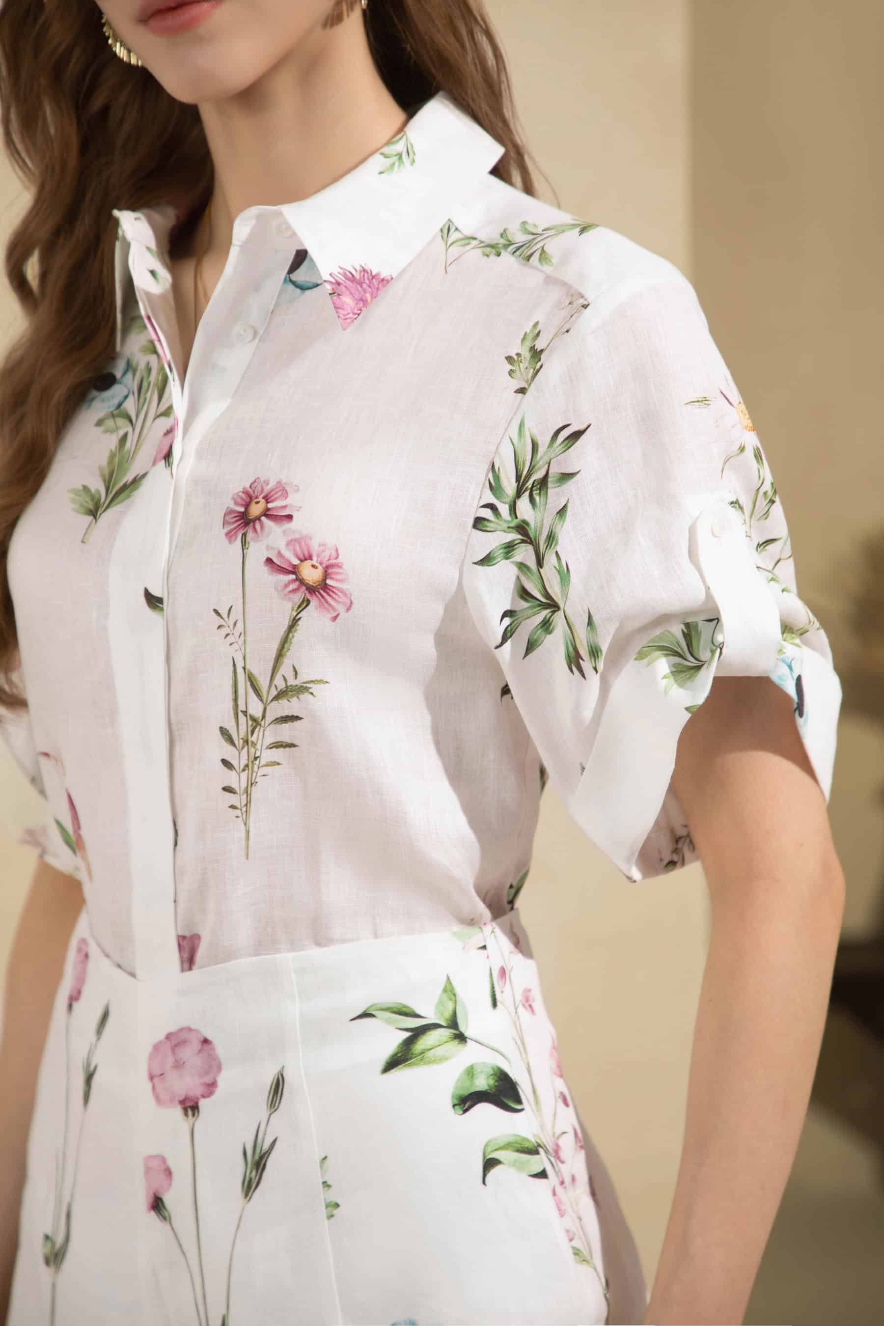 GDS Missika Printed Linen Blouse | Print