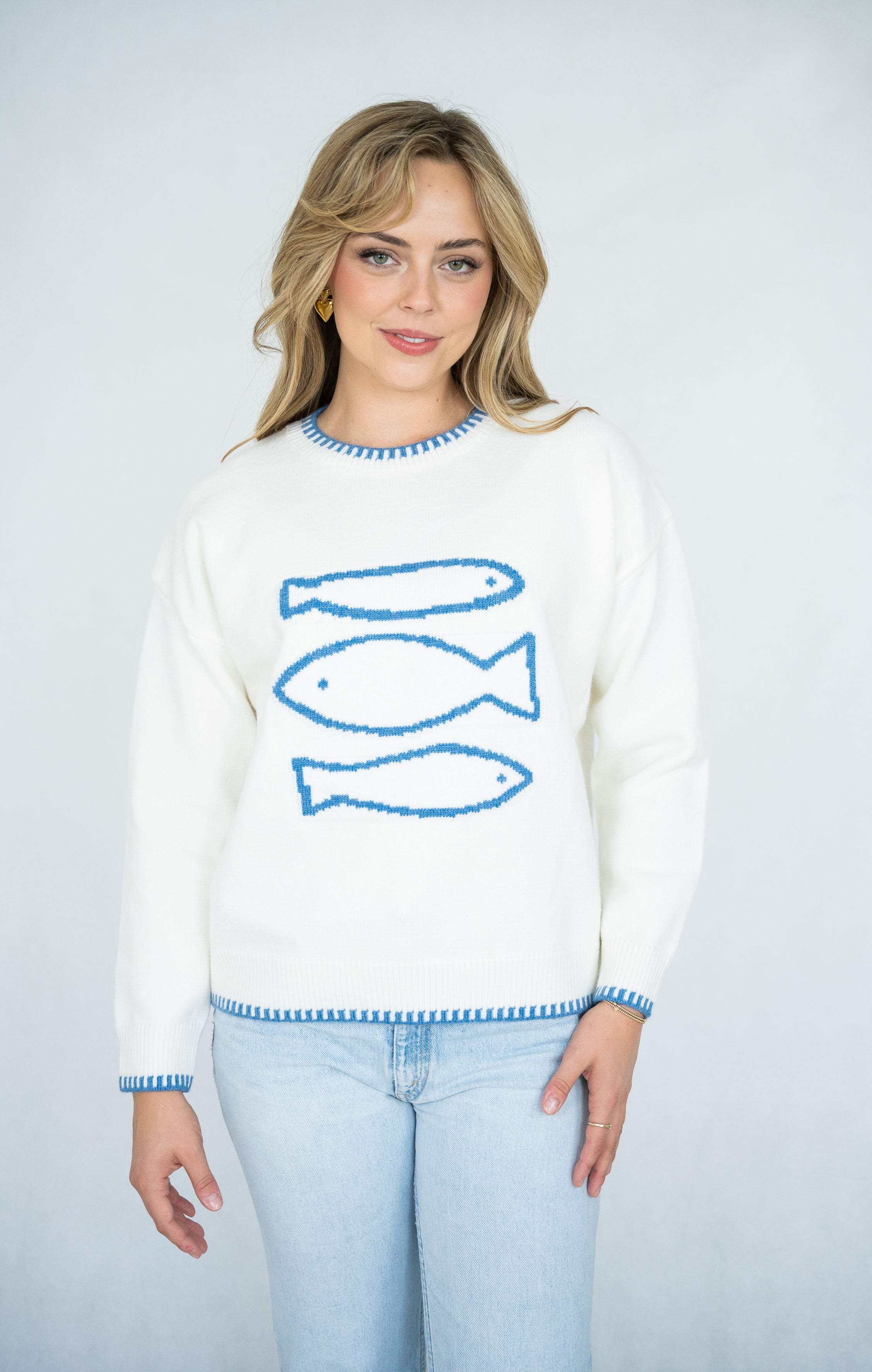 Marina Jumper | White- Blue
