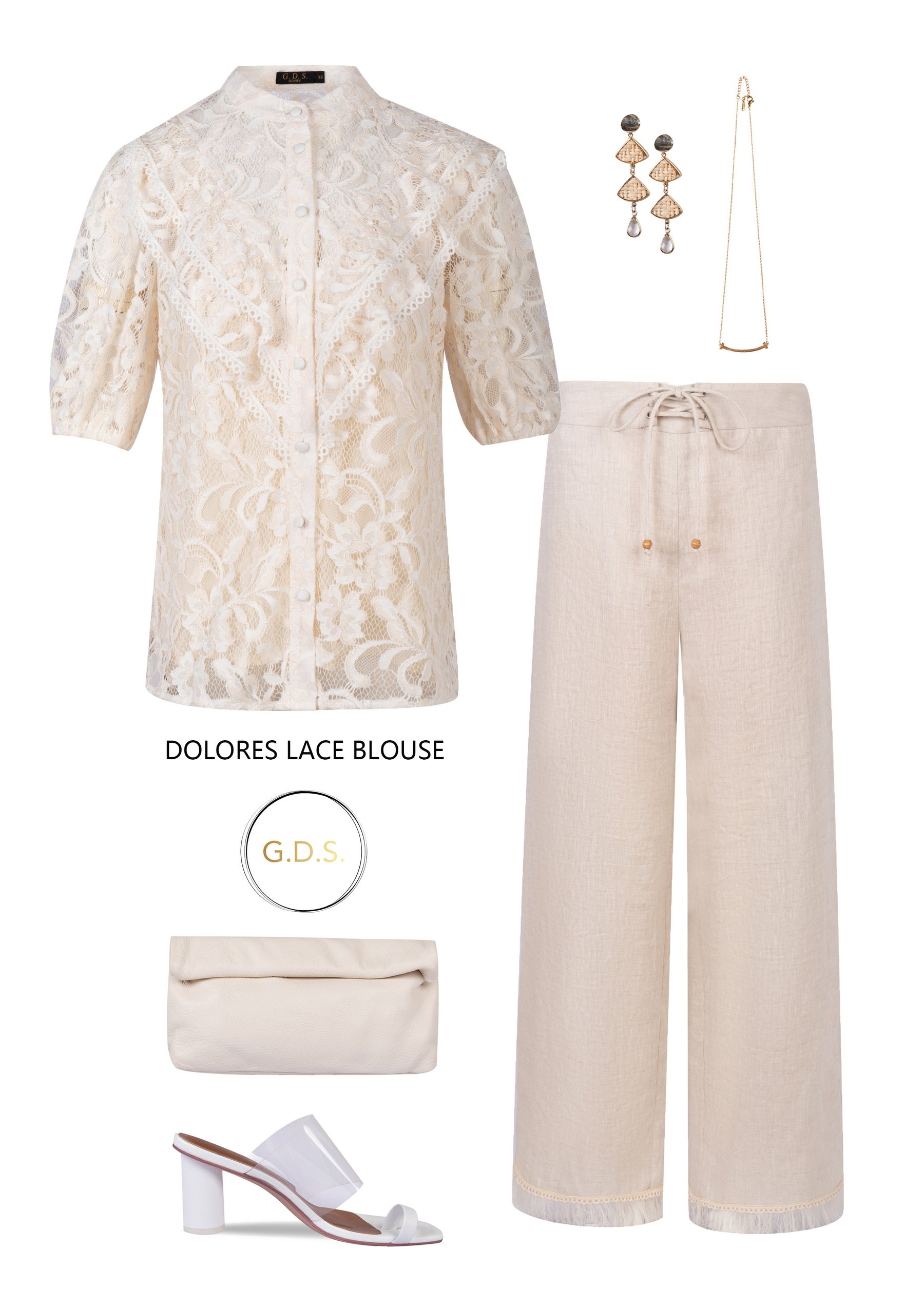 GDS Dolores Lace Blouse | White BLOUSES Catch GDS L M S SALE WHITE XL XS