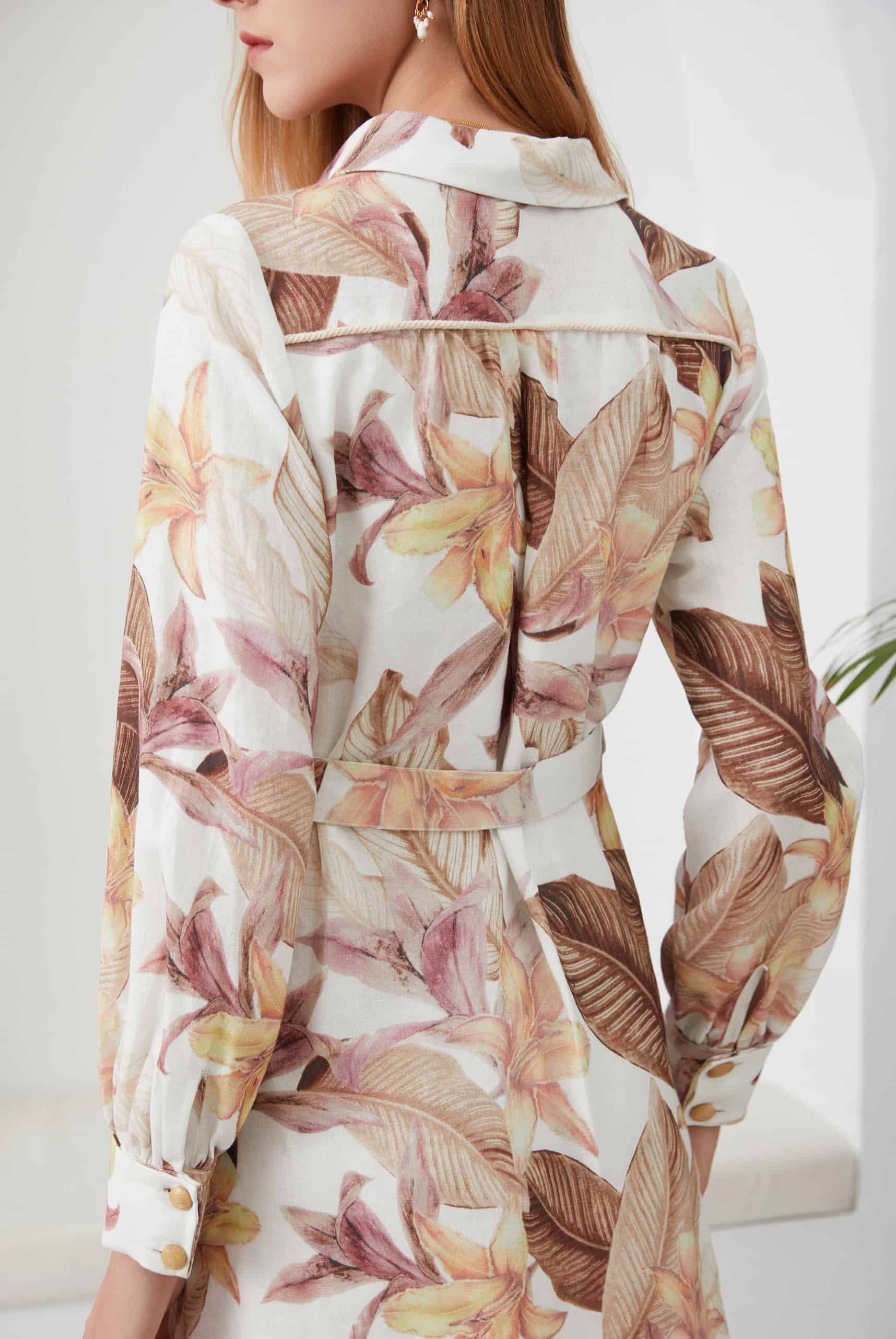 GDS Monet Belted Linen Short Dress | Toasted Coconut DRESSES BEIGE BRUNCH Catch DRESSES ESS22 GDS HOLIDAY L M PRINT S SALE SPRING-SUMMER wedding guest dress XL XS