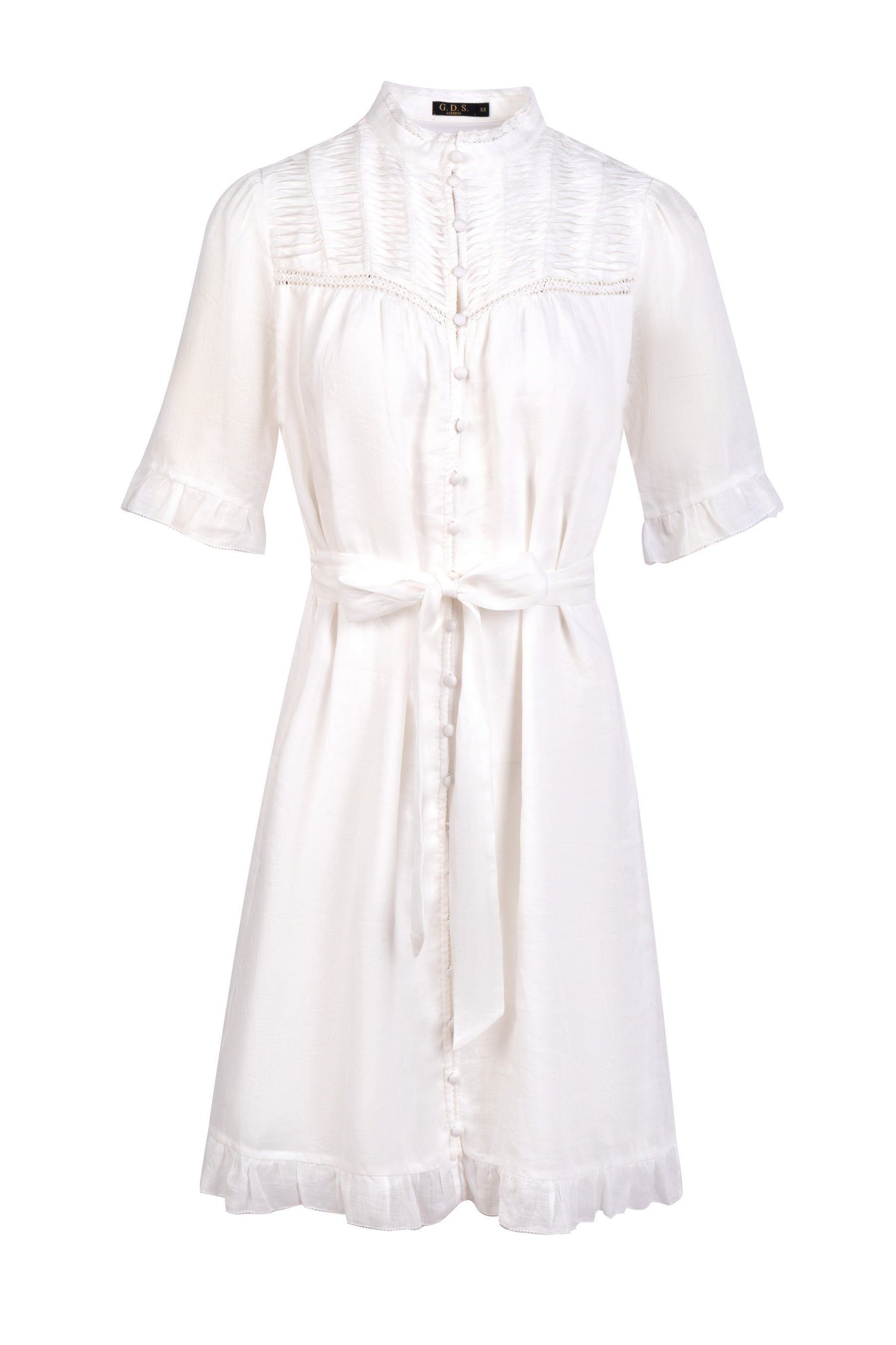 GDS Rochelle Linen Short Dress | White Catch ESS22 GDS L M S SALE WHITE XL XS