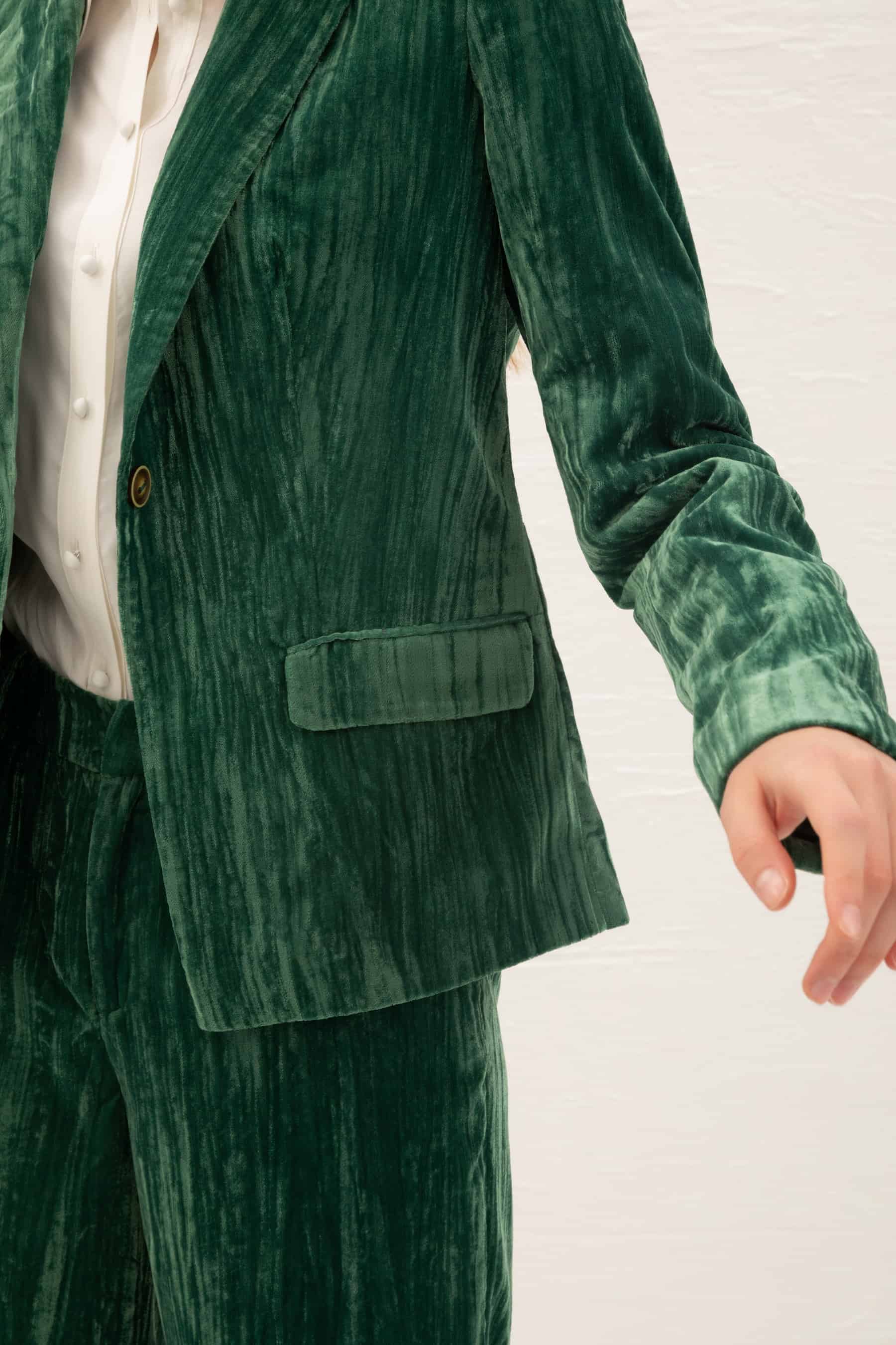 GDS Aliette Velvet Pants | Green DRESSES autumn-winter BRUNCH CASUAL Catch GDS GREEN L M Pants S SALE 40 % WORK XL XS