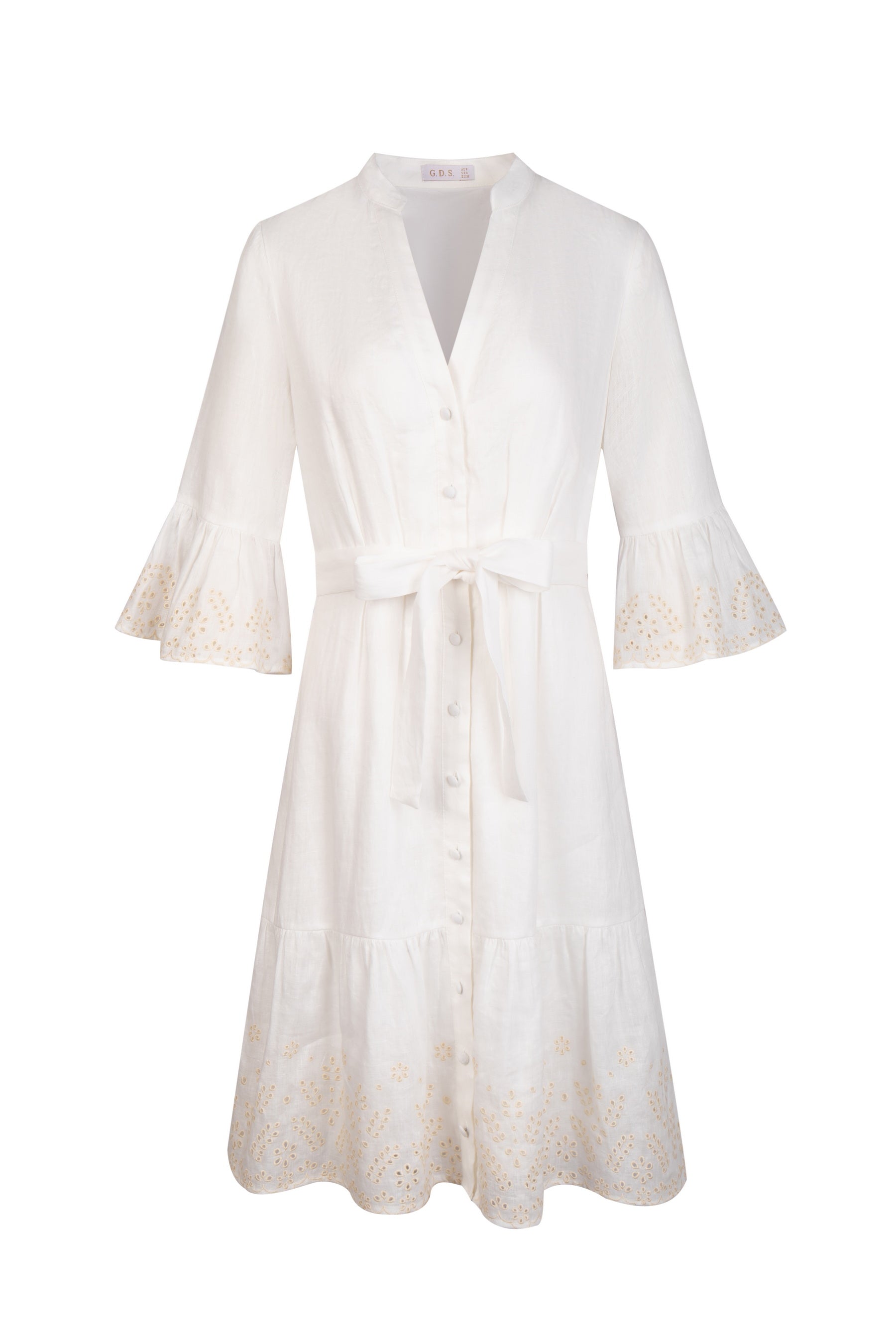 GDS Raven Linen Short Dress | White DRESSES 10 12 14 16 8 GDS L M S WHITE XL XS