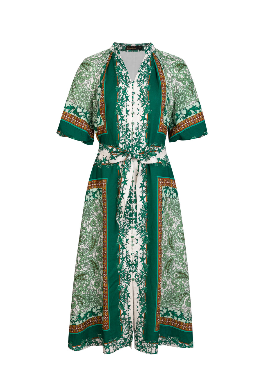 GDS Oceane Linen Long Dress  | Green