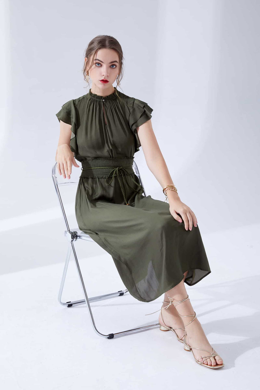 GDS Selena Belted Dress | Khaki