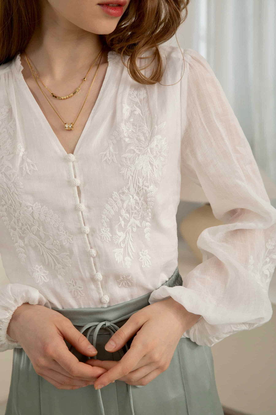 GDS Ellise Embroidered Blouse | White BLOUSES Catch GDS L M S WHITE XL XS