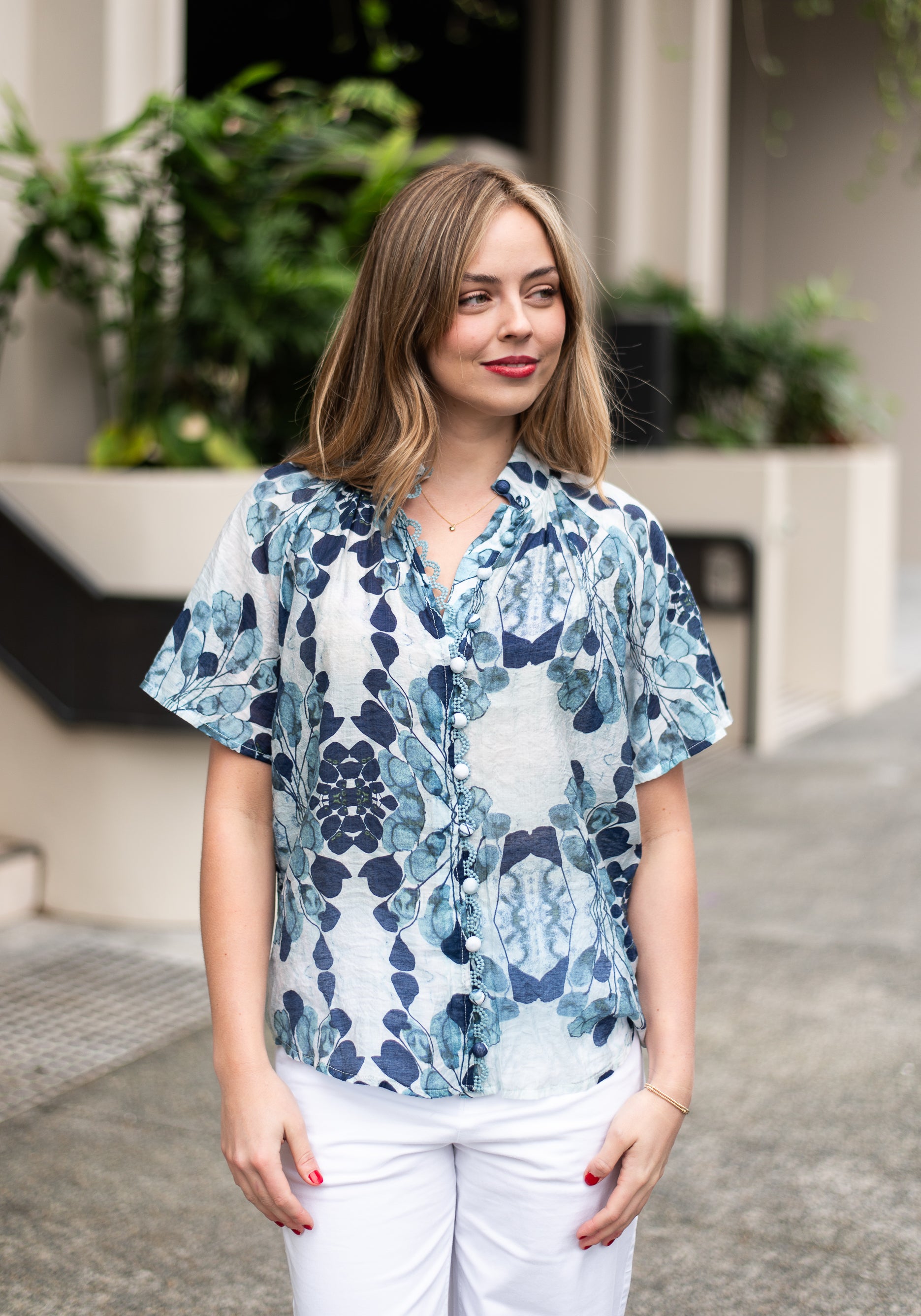 Isabella Blouse  |  Navy