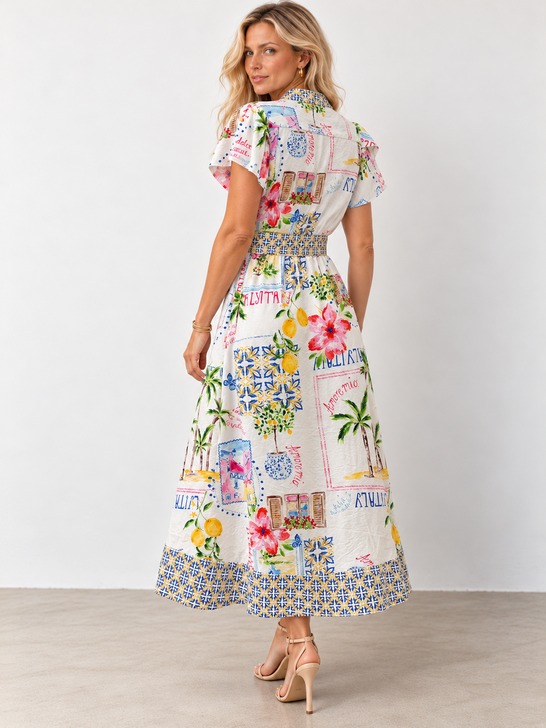 Citron Dress | Italy Print