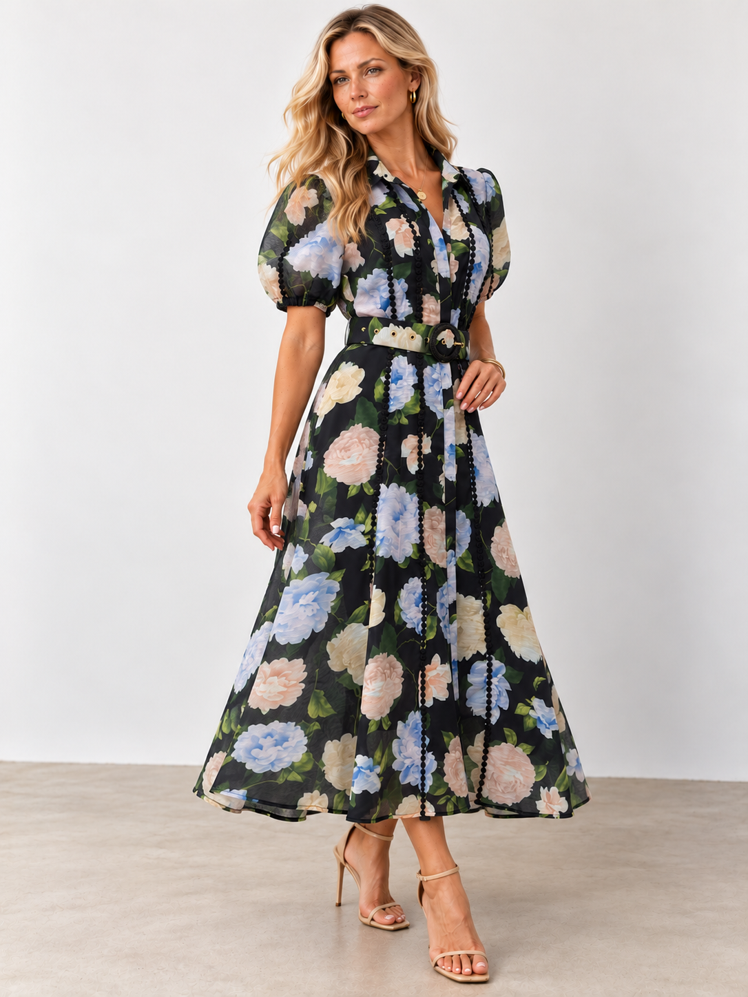 Greta Dress | Black Floral