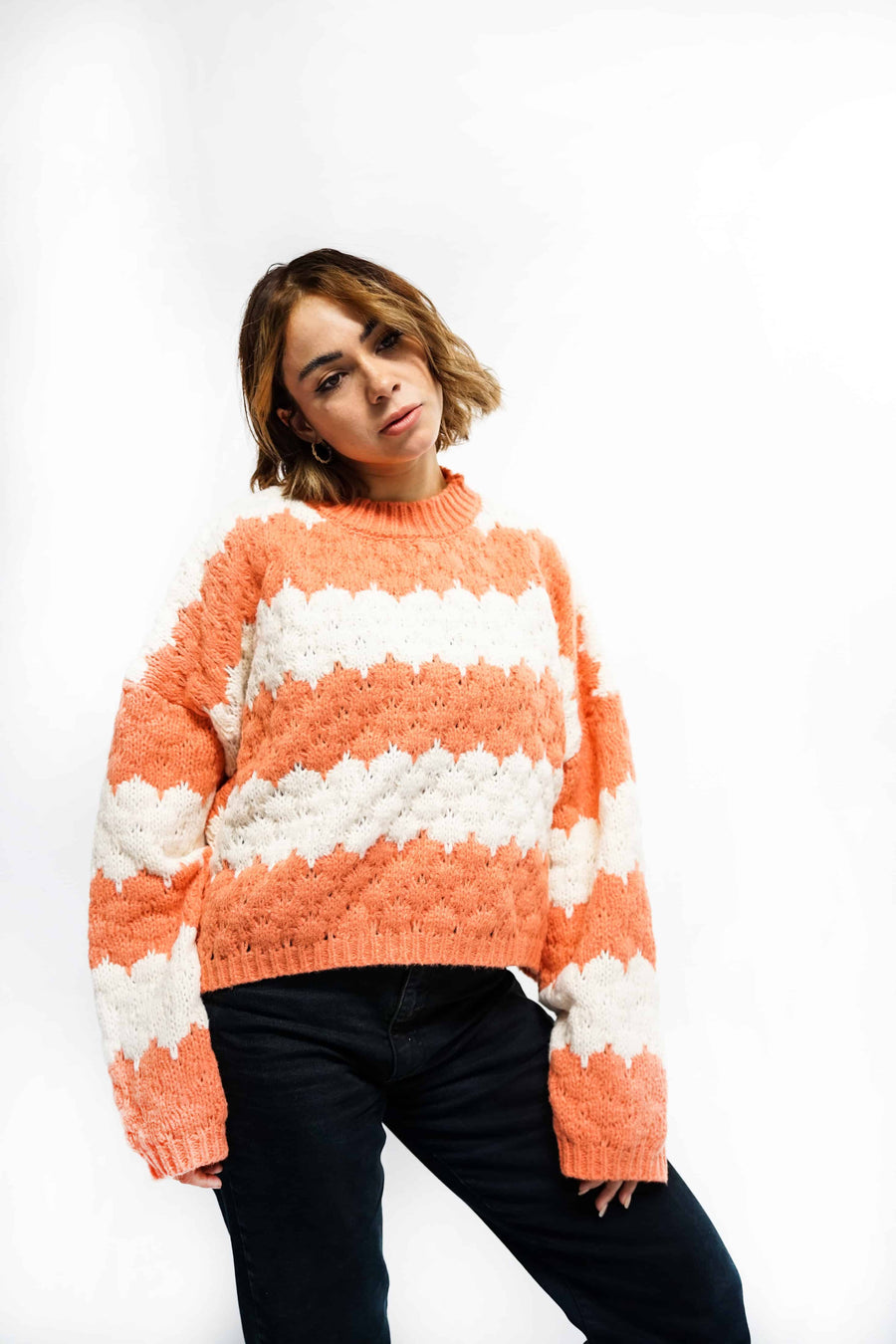 Eliza Jumper | Orange CARDIGAN autumn-winter KNIT M - L ORANGE S - M SALE stellino