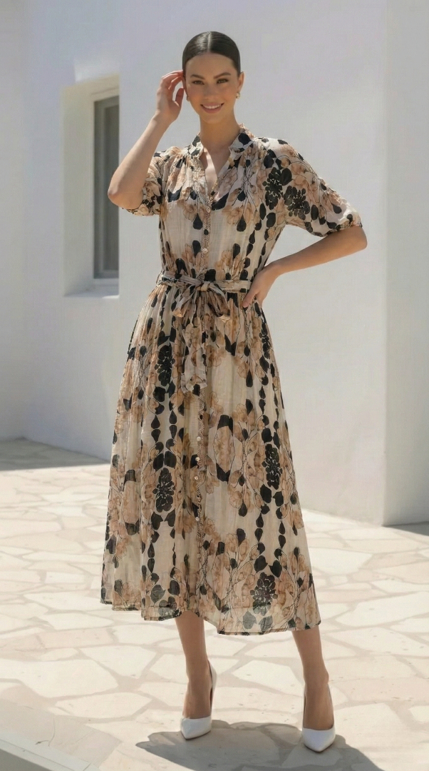 Isabella Dress  | Beige