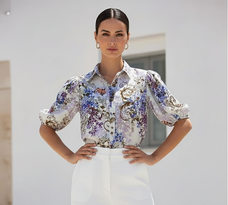 Avalee Blouse  | White Floral