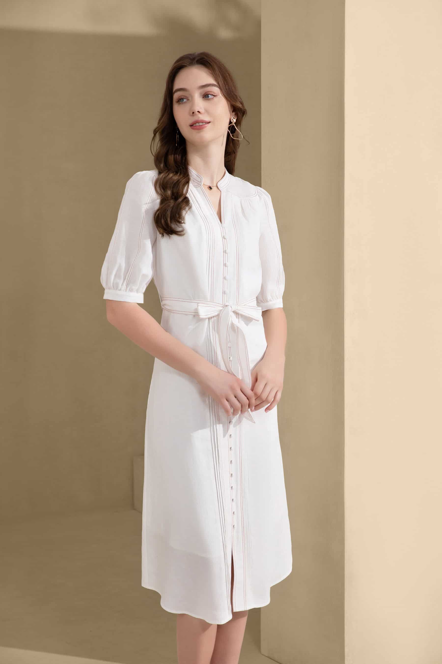 GDS Manhattan Long Linen  Dress |  White