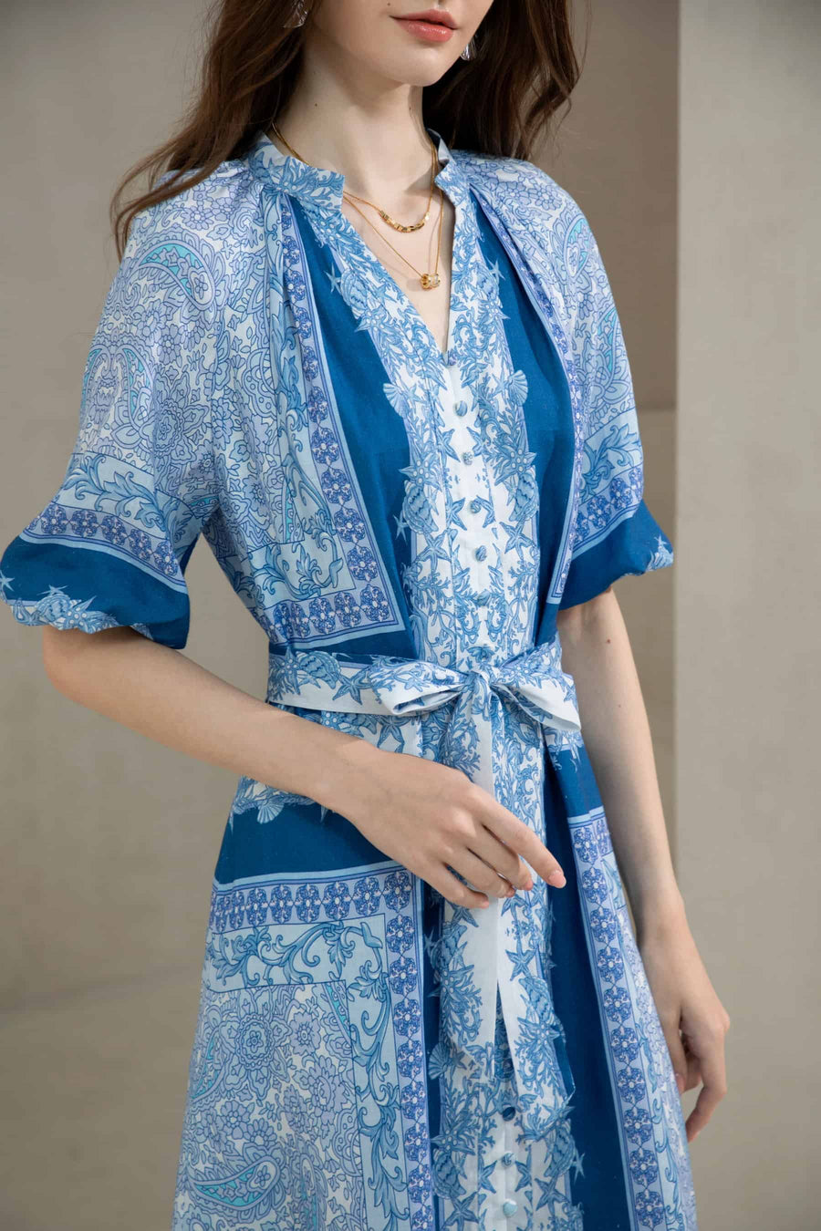 GDS Oceane Linen Long Dress  | Blue