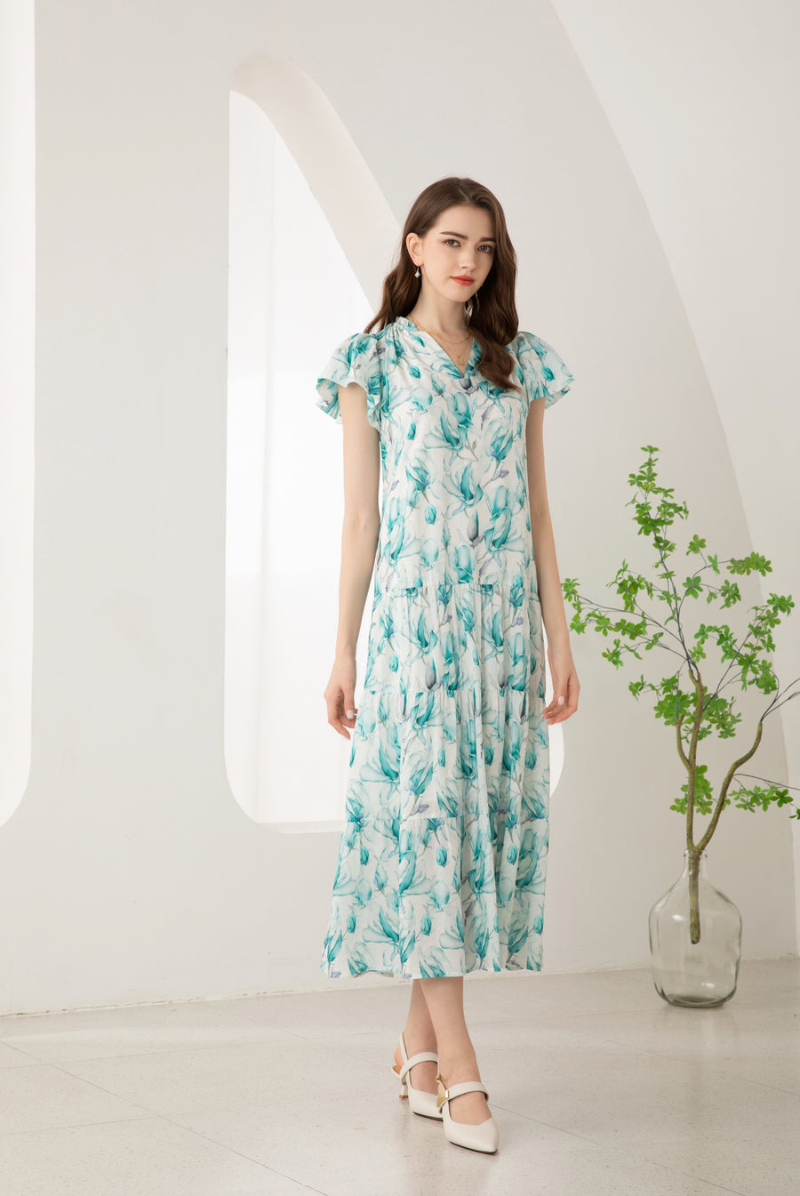GDS Risette Tencel Long Dress  | Blue Print