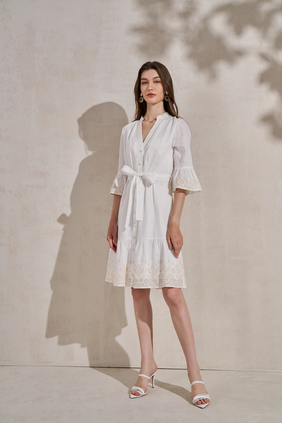 GDS Raven Linen Short Dress | White DRESSES 10 12 14 16 8 GDS L M S WHITE XL XS