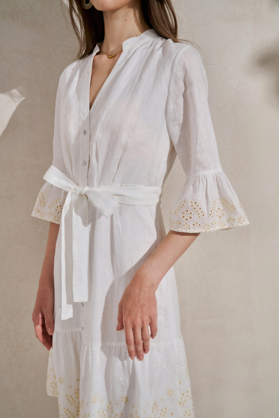 GDS Raven Linen Short Dress | White DRESSES 10 12 14 16 8 GDS L M S WHITE XL XS