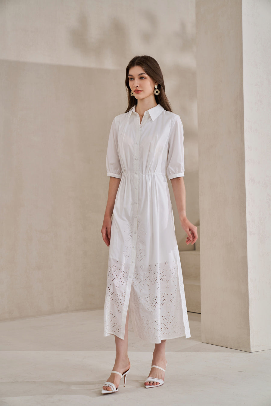 GDS Raven Tencel Long Dress | White DRESSES 10 12 14 16 8 GDS L M S WHITE XL XS