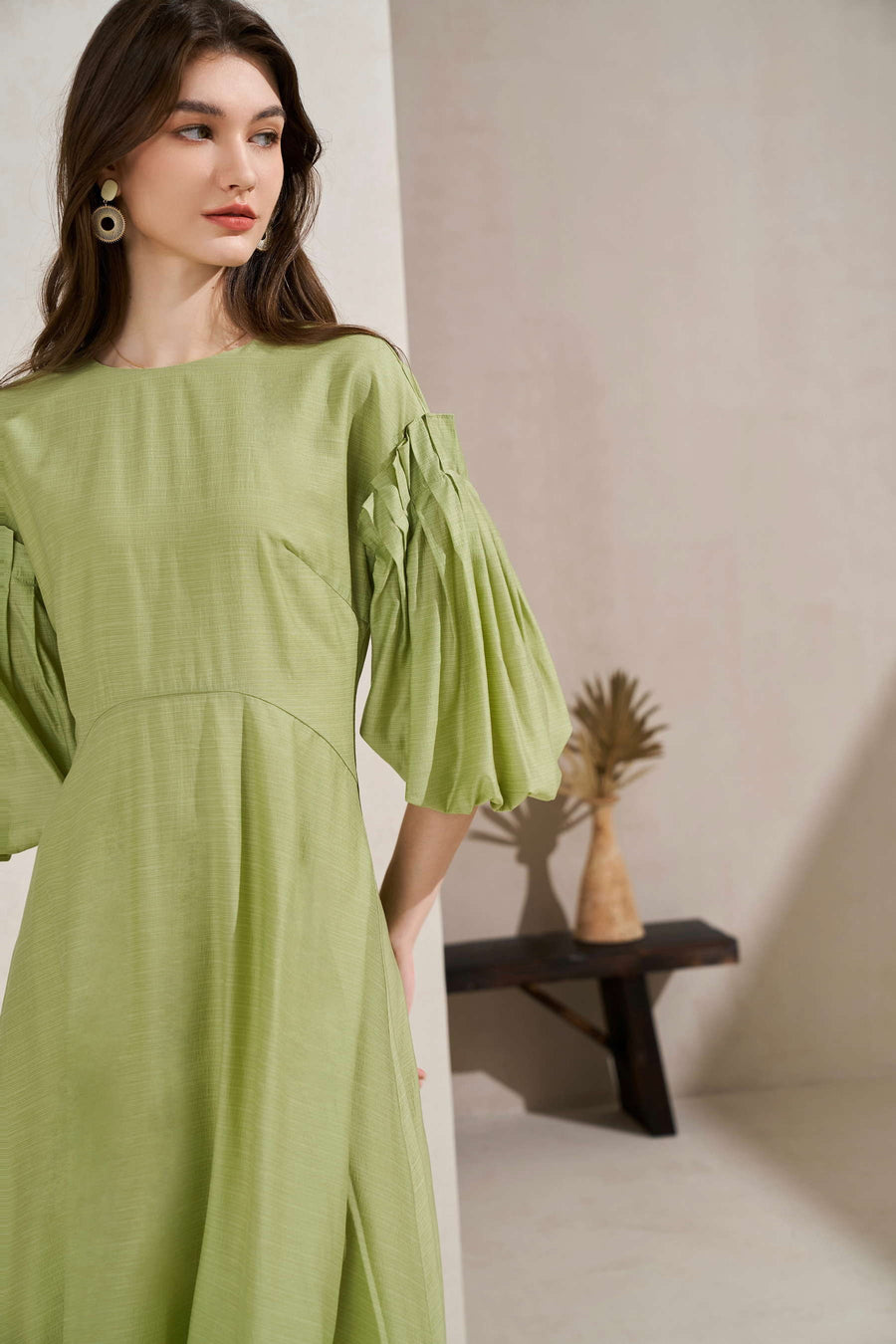 GDS Winona Tencel Long Dress | Tarragon DRESSES 10 12 14 16 8 GDS GREEN L M S XL XS