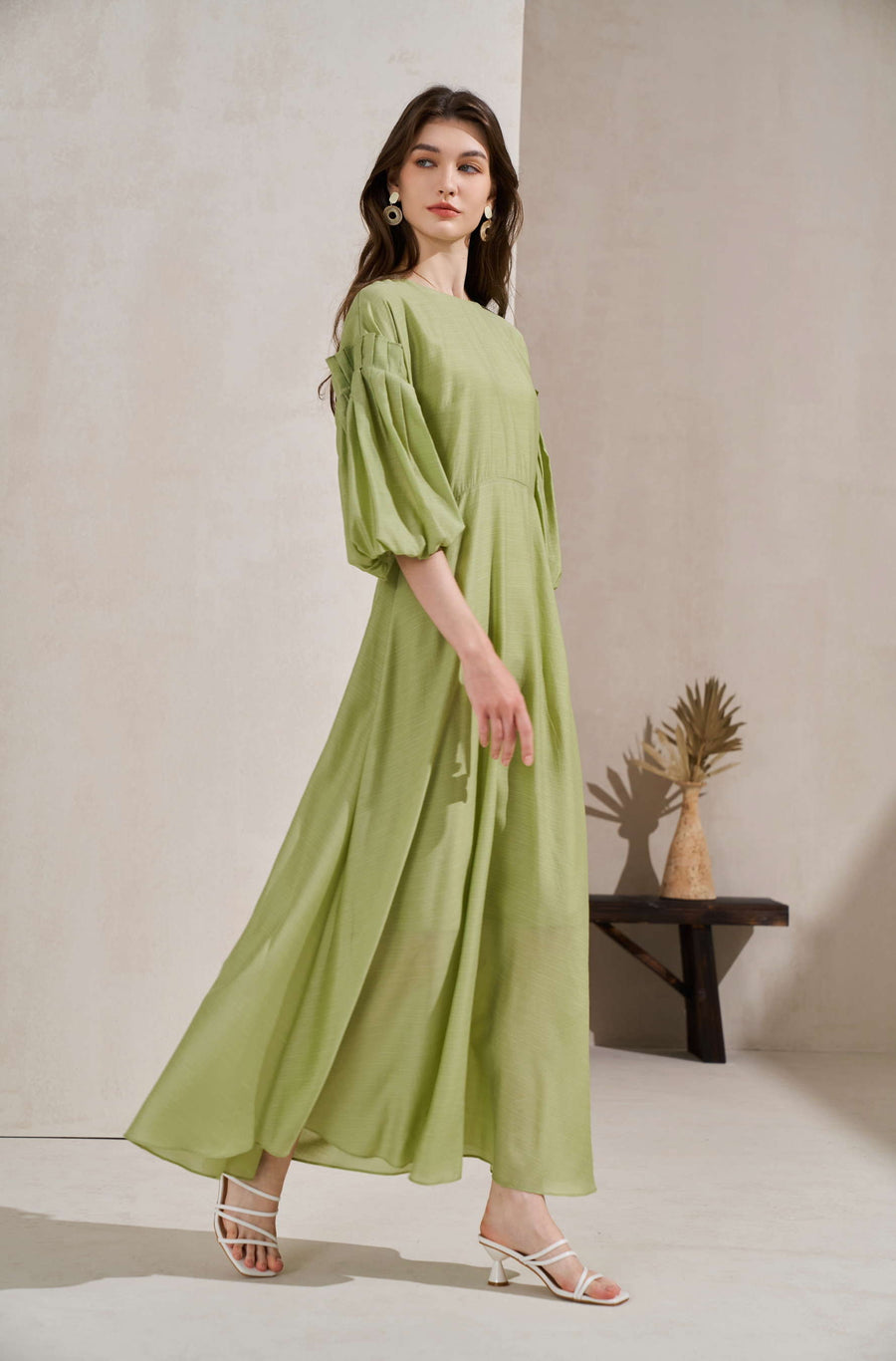 GDS Winona Tencel Long Dress | Tarragon DRESSES 10 12 14 16 8 GDS GREEN L M S XL XS