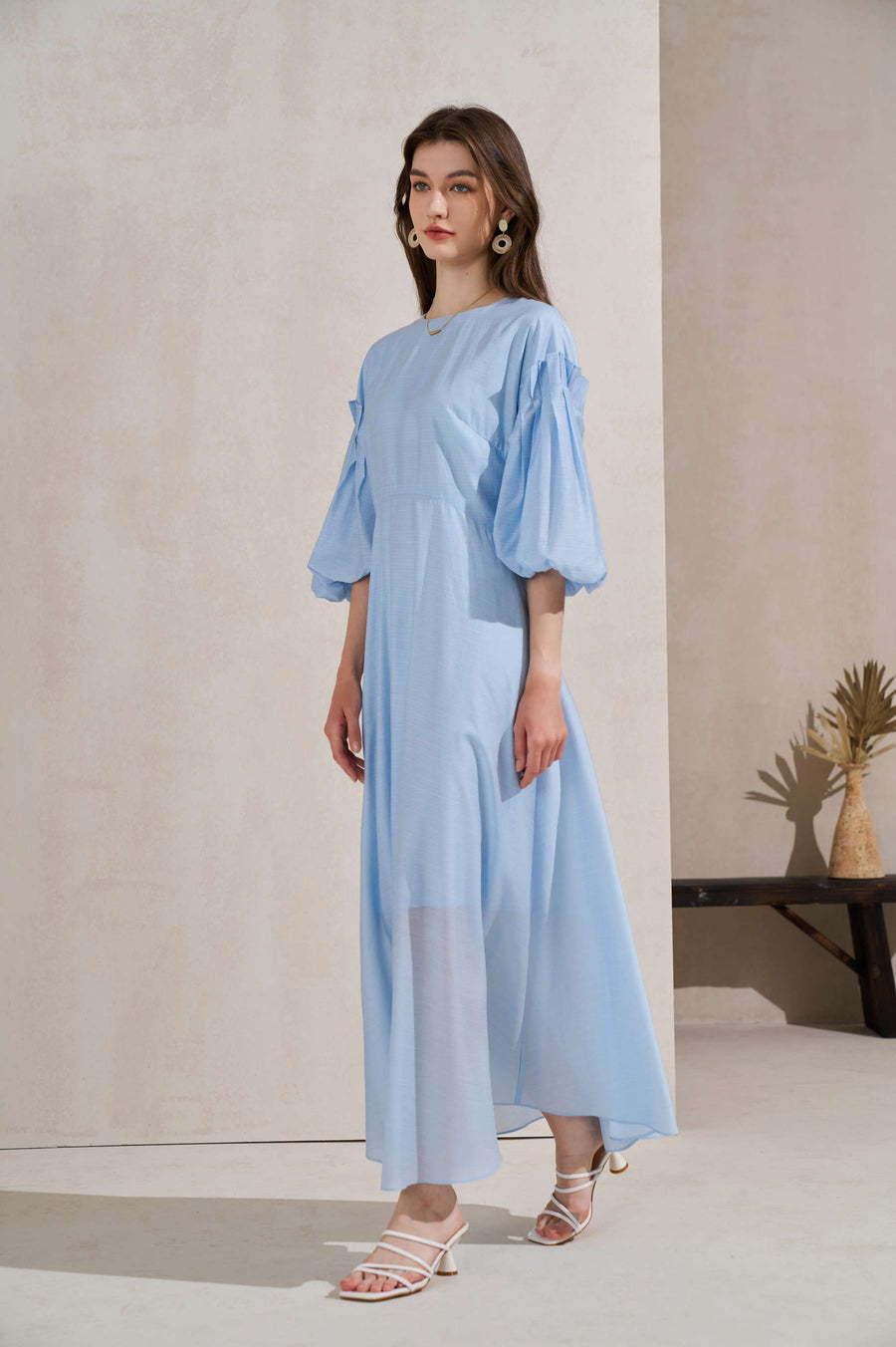 GDS Winona Tencel Long Dress | Pastel Blue DRESSES 10 12 14 16 8 BLUE GDS L M S XL XS