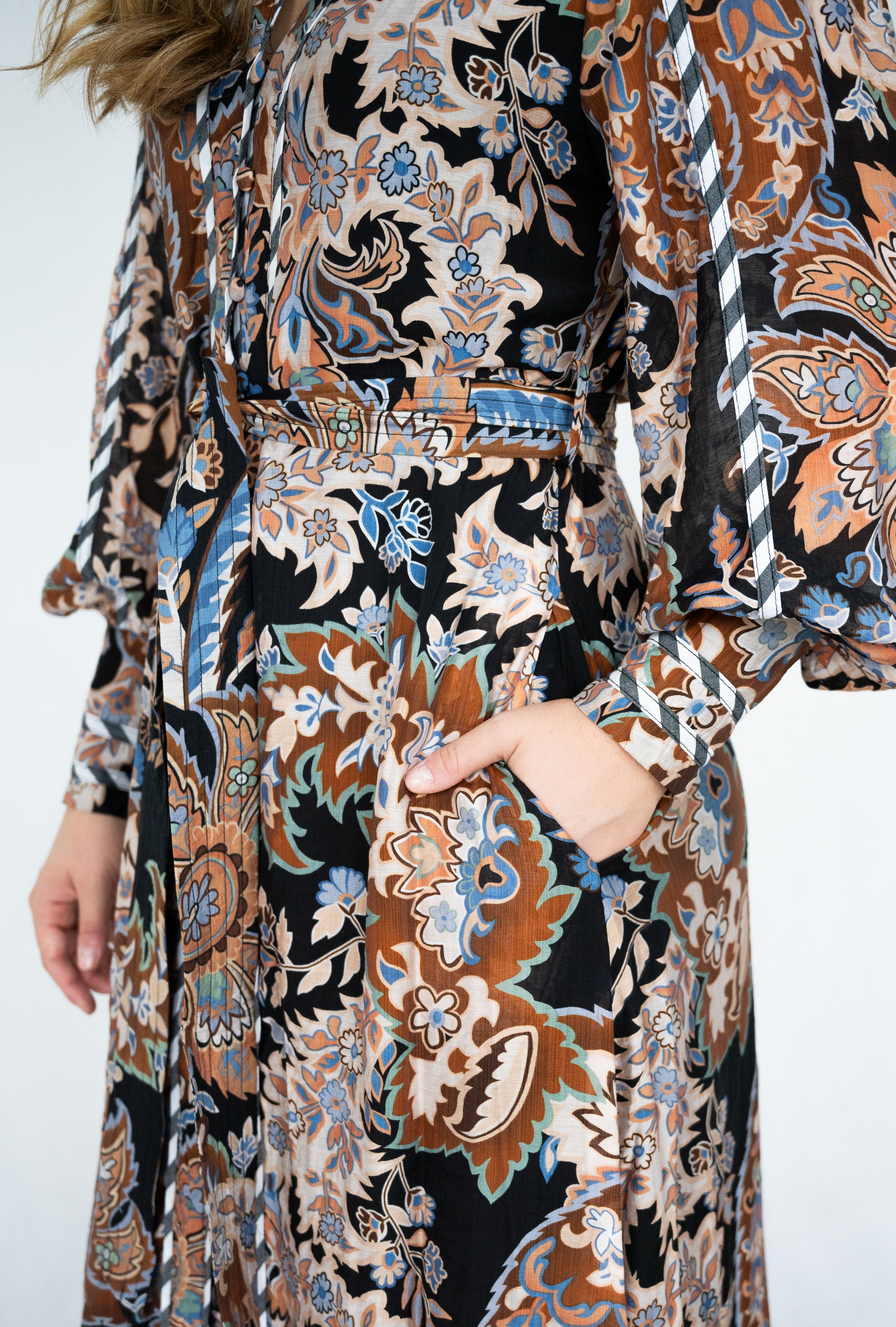 Marbel Long   Dress  | Brown