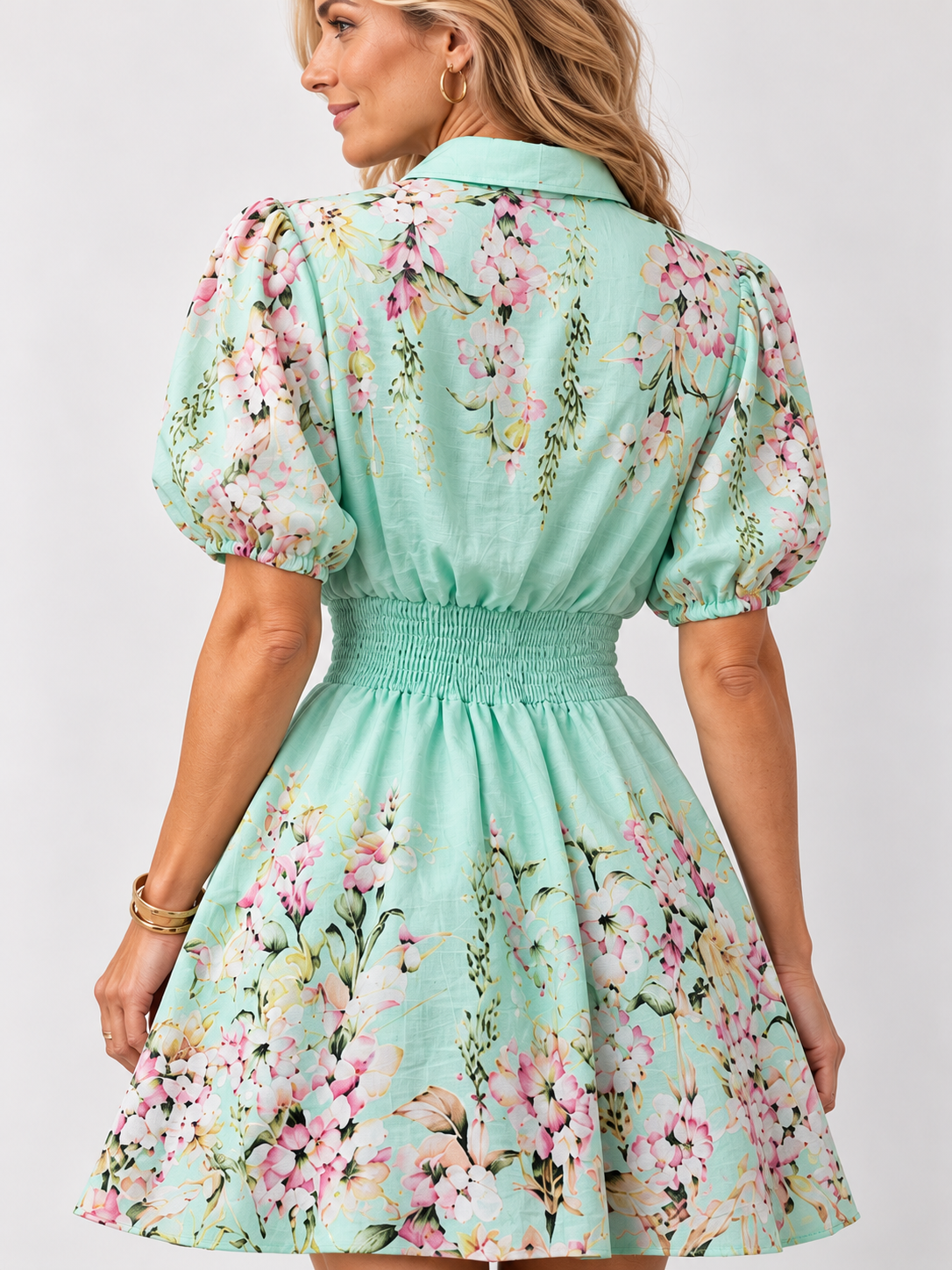 Marnie  Short  Dress | Mint  Floral