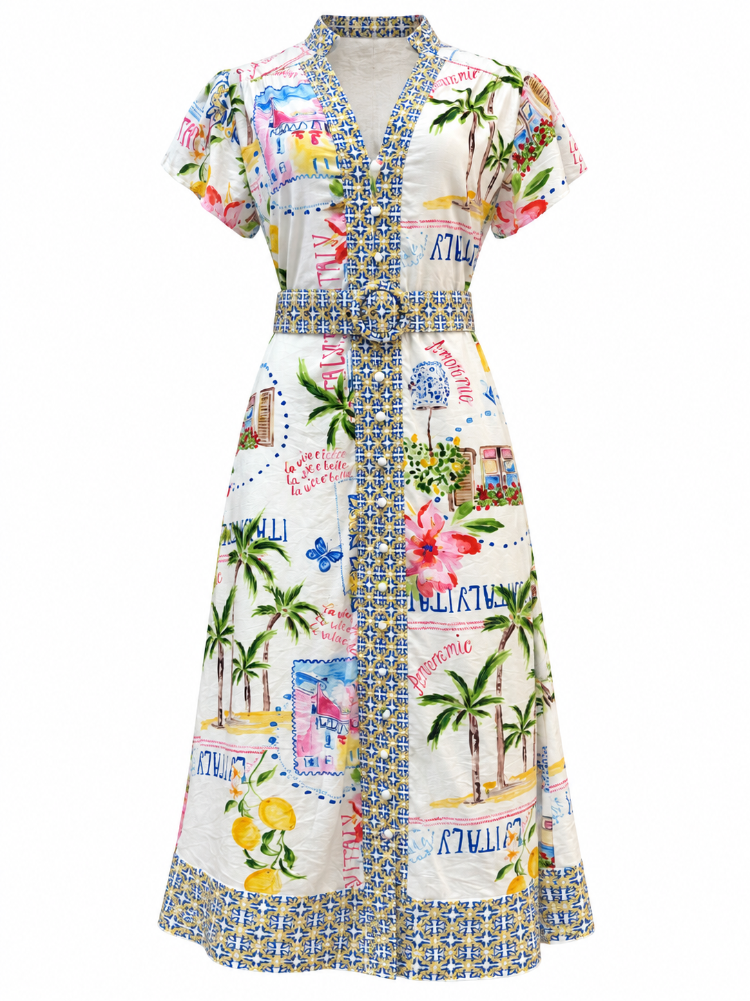 Citron Dress | Italy Print