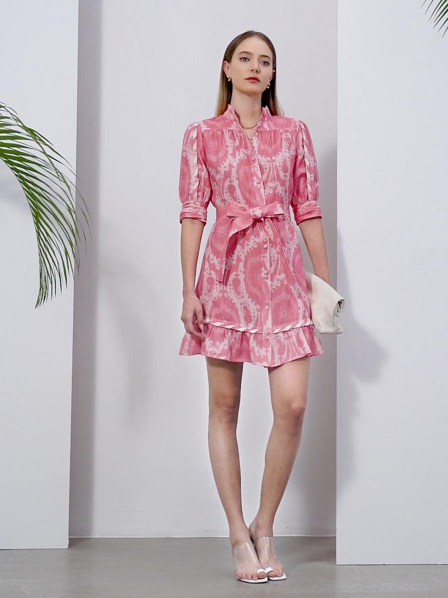 GDS Abyss Linen Short Dress | Pink
