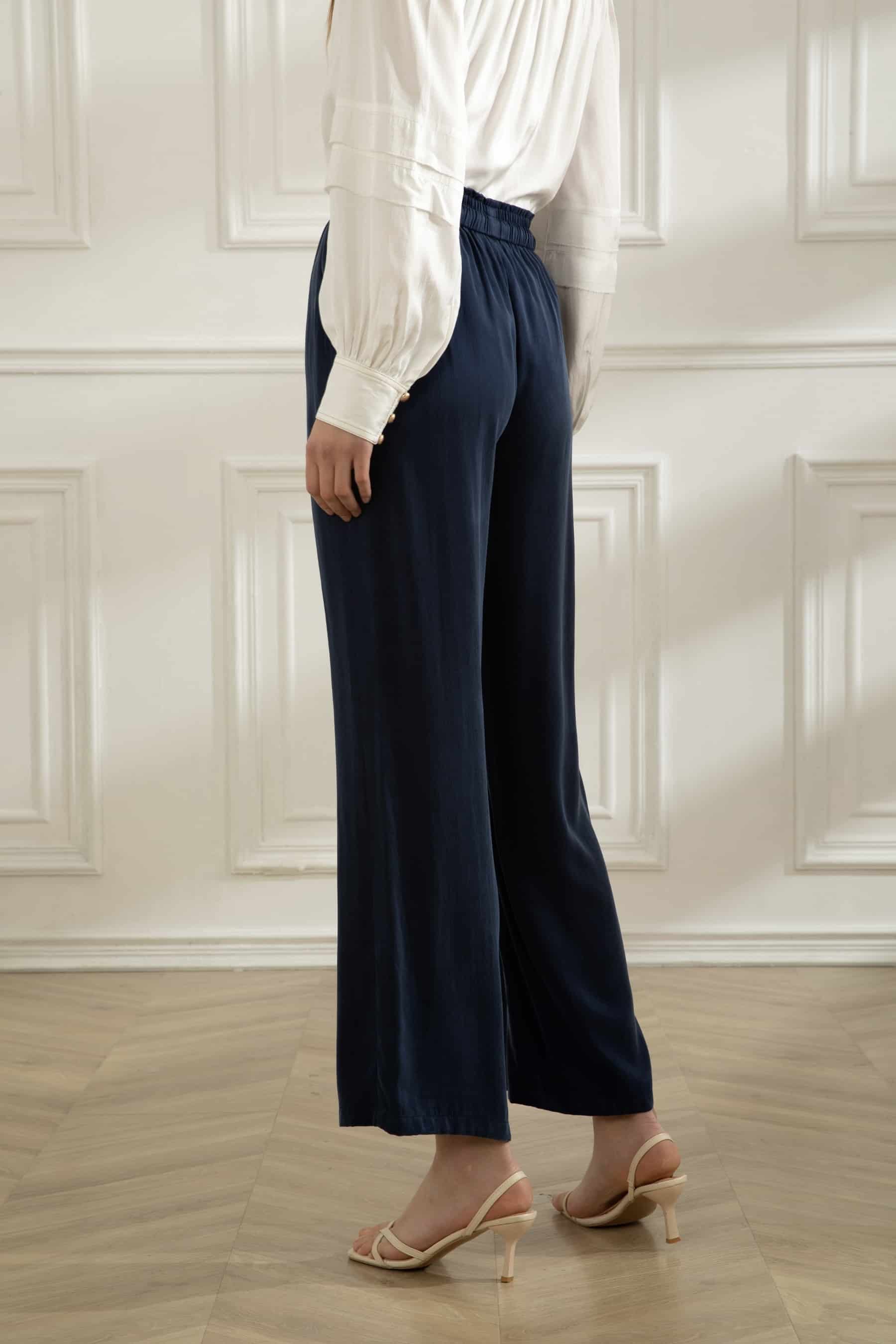 GDS Lia Cupro Pants | Navy PANTS autumn-winter AW 23 BRUNCH CASUAL Catch GDS L M NAVY Pants S SALE 40 % SPRING-SUMMER WORK XL XS