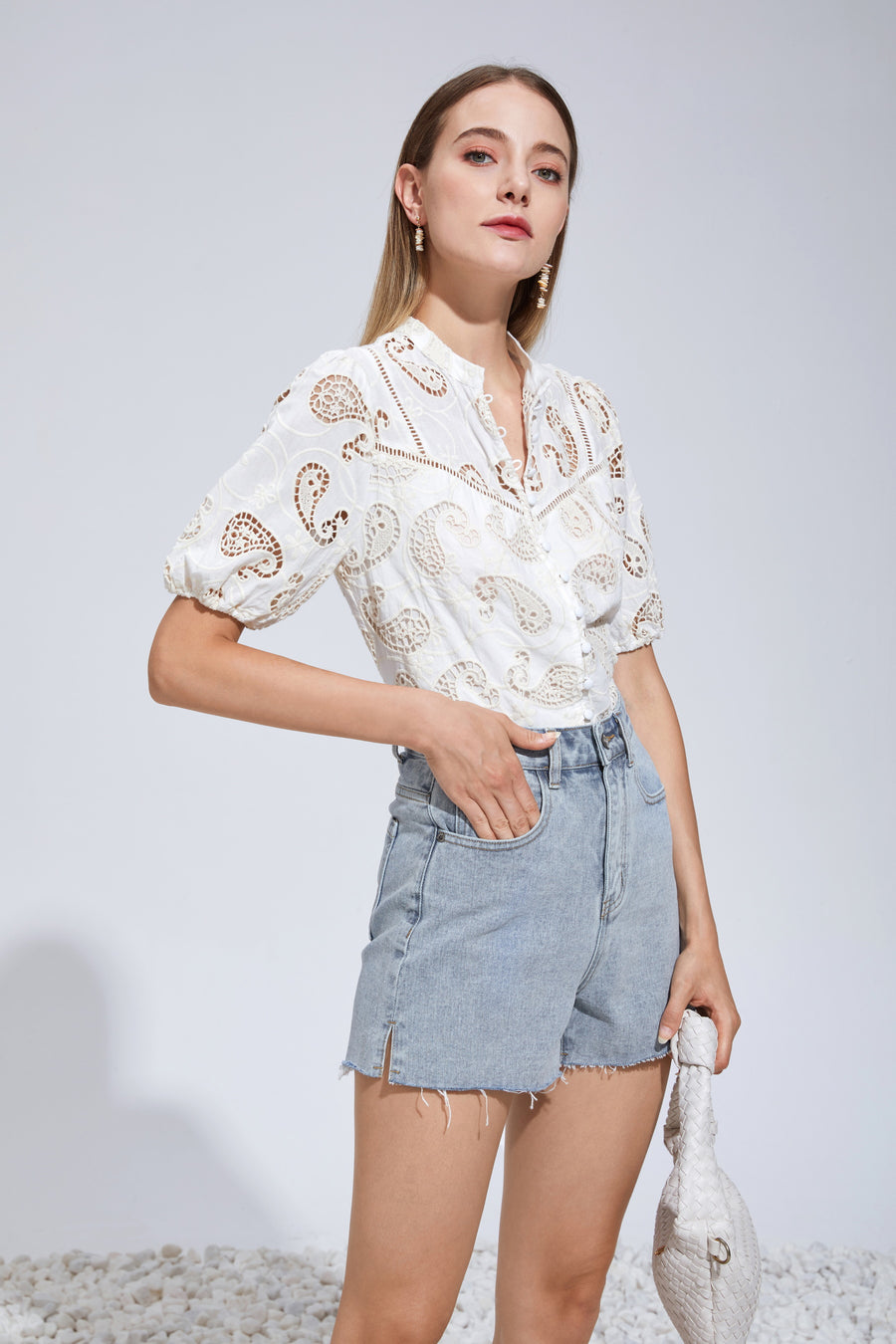 GDS Layla Embroidery Blouse | Cannoli Cream BLOUSES BLOUSES BRUNCH CASUAL Catch CREAM ESS22 GDS HOLIDAY L M S SALE SPRING-SUMMER WORK XL XS