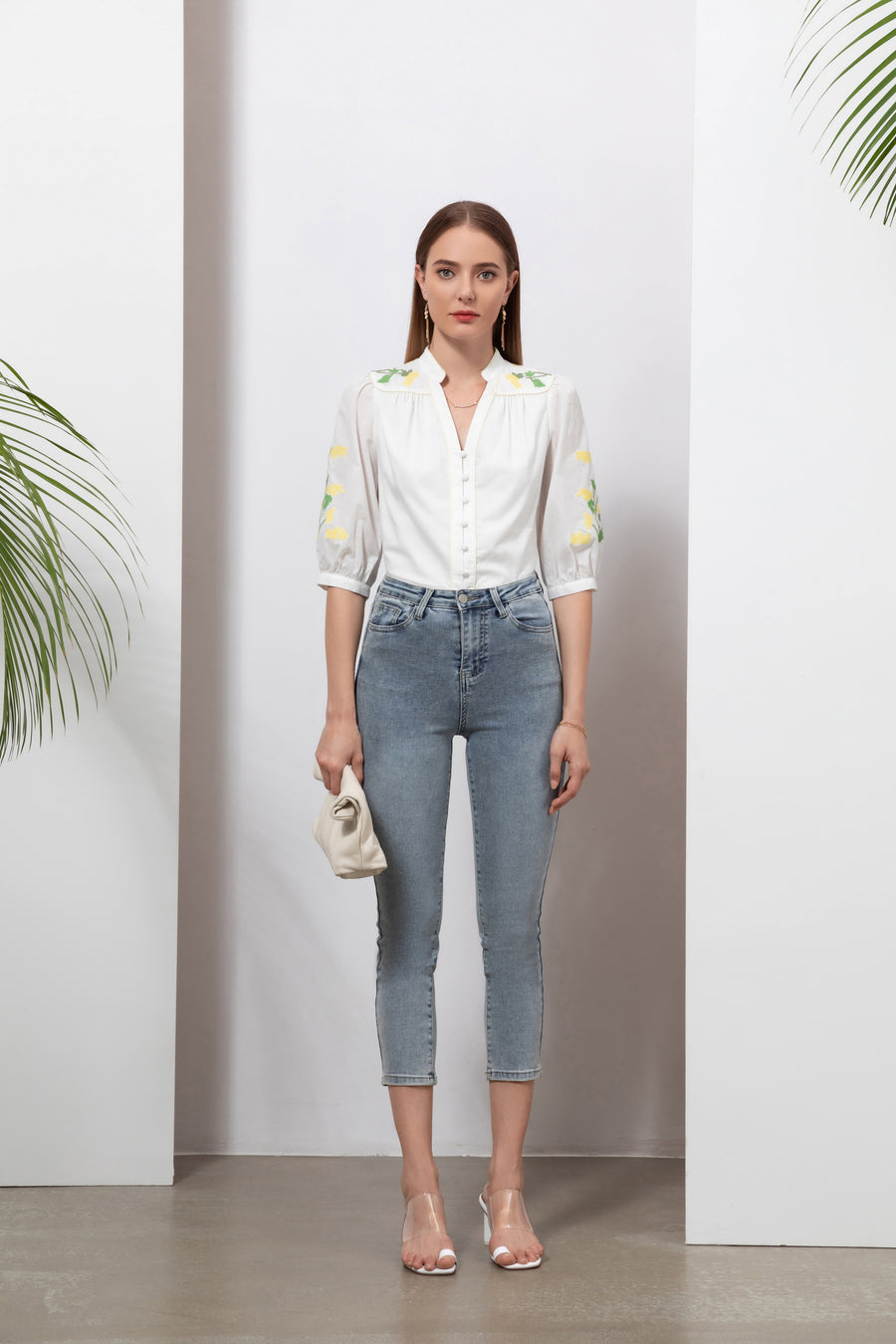 GDS Felice Embroidered Blouse | White DRESSES BLOUSES BRUNCH CASUAL Catch GDS HOLIDAY L M S SALE 40 % SPRING-SUMMER WHITE WORK XL XS